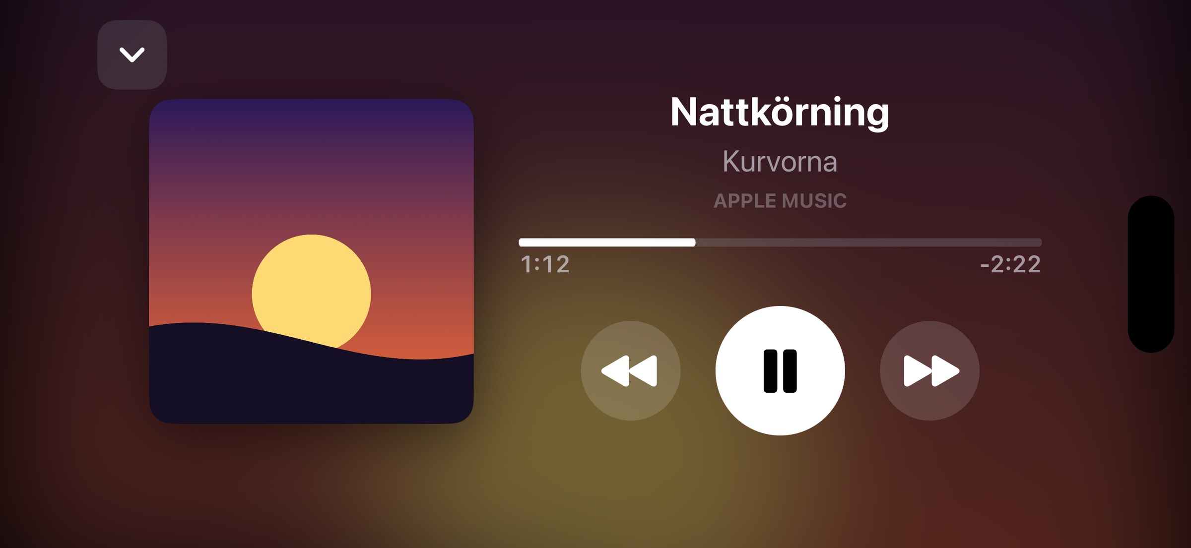 The music player in MotoScreen